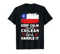 Let The Chilean Girl Handle it Chile Flag Maglietta
