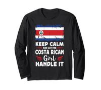 Let The Costa Rican Girl Handle it Costa Rica Flag Maglia a Manica
