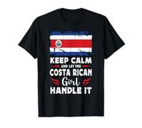 Let The Costa Rican Girl Handle it Costa Rica Flag Maglietta
