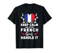 Let The French Girl Handle it France Flag Maglietta
