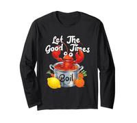 Let The-Good Times Bollire Divertente Crawfish Bollire Mardi Gras Cajun Maglia a Manica