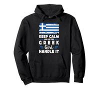 Let The Greek Girl Handle it Greece Flag Felpa con Cappuccio