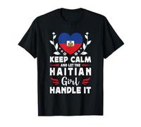 Let The Haitian Girl Handle it Haiti Flag Maglietta
