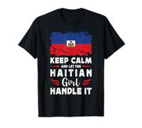 Let The Haitian Girl Handle it Haiti Flag Maglietta