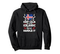 Let The Icelandic Girl Handle it Iceland Flag Felpa con Cappuccio