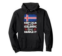 Let The Icelandic Girl Handle it Iceland Flag Felpa con Cappuccio