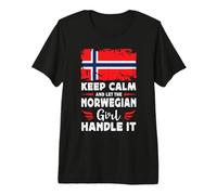 Let The Norwegian Girl Handle it Norway Flag Maglietta Premium