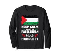 Let The Palestinian Girl Handle it Palestine Flag Maglia a Manica