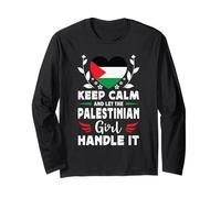 Let The Palestinian Girl Handle it Palestine Flag Maglia a Manica