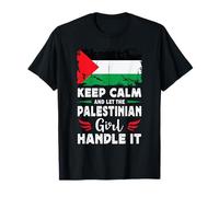 Let The Palestinian Girl Handle it Palestine Flag Maglietta
