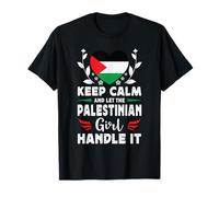 Let The Palestinian Girl Handle it Palestine Flag Maglietta