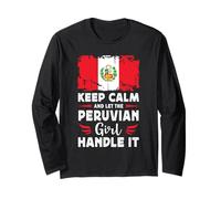 Let The Peruvian Girl Handle it Peru Flag Maglia a Manica