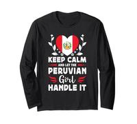 Let The Peruvian Girl Handle it Peru Flag Maglia a Manica