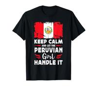 Let The Peruvian Girl Handle it Peru Flag Maglietta