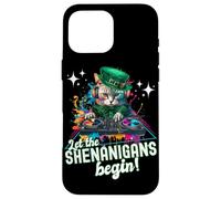 Let the Shenanigans Begin! DJ Cat Music St Patrick’s Humor Custodia per iPhone 16 Pro Max