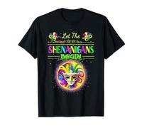 Let The Shenanigans Begin Mardi Gras Maschera Bambini Uomini Donne Maglietta