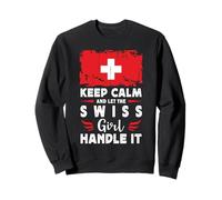 Let The Swiss Girl Handle it Switzerland Flag Felpa