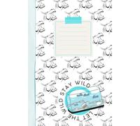 Let the Wild Stay Wild 120 Lined Pages Notebook | A5 Eco Animal Hardback Journal with Hippos: Thoughtful Gift for Nature Lovers & Environmentalists, White and Turquoise Hardcover