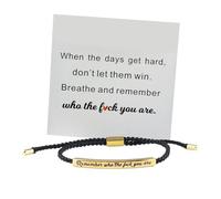 Let Them - Braccialetto a tubo da donna, braccialetto motivazionale regolabile con corda intrecciata, ricorda chi sei la F tu, gioielli ispiratori per mia figlia, regalo per donne e migliori amiche
