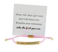 Let Them - Braccialetto a tubo da donna, braccialetto motivazionale regolabile con corda intrecciata, ricorda chi sei la F tu, gioielli ispiratori per mia figlia, regalo per donne e migliori amiche