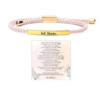 Let Them - Braccialetto da donna, con motivazione di autostima, regolabile, in corda intrecciata e incisa, in acciaio inox, con scritta "To My Daughter", regalo per donne e migliori amiche, Adjustable