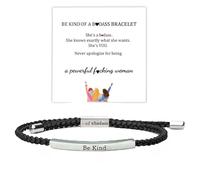 Let Them - Braccialetto da donna, con motivazione di autostima, regolabile, in corda intrecciata e incisa, in acciaio inox, con scritta "To My Daughter", regalo per donne e migliori amiche, One Size