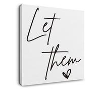 Let Them Mental Health Quote Canvas Wall Art Positive Affirmations for Office Bedroom Decor(Unframed,12x18inch(30x45cm))