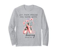 Let Us Praise His Name with Dancing Religious Psalm 149:3 Maglia a Manica