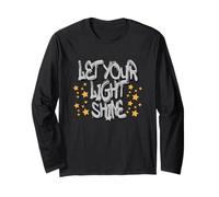 Let Your Light Shine Graffiti Art with Yellow Stars Maglia a Manica
