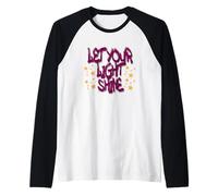 Let Your Light Shine Graffiti Art with Yellow Stars Maglia con Maniche Raglan