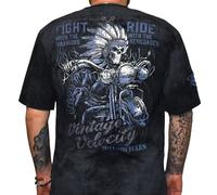 Letale Threat Run With The Renegades Vintage Minerale Lavare Moto Uomo Camicia