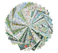 LetCart 200 Pezzi Quadratini Di Stoffa 13 X 13cm, 100% Patchwork Cotone Tessuto, Tessuti Motivi Stampati Stoffe, Diy Handmade Quilting Tessuti, Artigianato Fai Da Te E Decorazioni Per La Casa (Verde)
