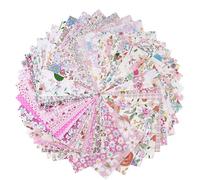 LetCart 200 Pezzi Quadratini Di Stoffa 13 X 13cm, 100% Patchwork Cotone Tessuto, Tessuti Motivi Stampati Stoffe, Diy Handmade Quilting Tessuti, Artigianato Fai Da Te E Decorazioni Per La Casa (Rosa)