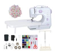 LetCart 505A Mini Macchina da cucire per principianti con 12 punti, set da cucito da 42 pezzi e 25 pezzi patchwork, rotolo di filato, macchine da cucire elettriche, adatto per jeans, per riparazioni