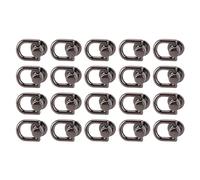 LetCart D Ring Rivets Metal Screw Stud Rivets 360 Degree Rotating D Ring Fasteners for Leather Collar Belt Handbag Purse DIY Projects Zinc Alloy Iron 16x12mm 20PCS (Gray)