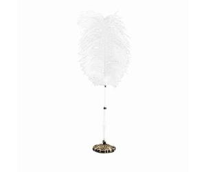 LetCart Elegant Feather Wedding Signing Pen Ballpoint Writing Quill With Metal Holder White Feather White Pen Gold Silver Holder For Wedding Ceremony Reception (Gold)