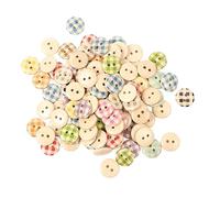 LetCart Holzknöpfe Holz Knöpfe DIY Basteln Nähen Dekorative Knöpfe robust stylisch rustikale Holzfarbe 500 Stück für Kleidung Handarbeiten (Plaid classico 15 mm/0,59 pollici)