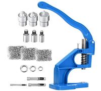 LetCart Occhiellatrice Macchina Occhiello Pressatrice, Pressa Occhielli, Macchina per Occhielli, Set di 3 Fustelle E 1500 Occhielli 6/10/12 Mm E 3 Perforatori per Tessuto in Pelle, Rivetti (Blu)