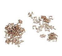 LetCart Pezzi di legno di note musicali, confezione da 100 pezzi, note musicali in legno non finito ritagli per pittura, 5 cm, stimola l'immaginazione, fette versatili di note musicali in legno