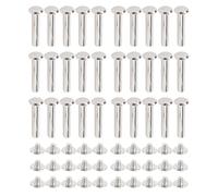 LetCart Rivets Screws Kit Stainless Steel M4 Flat Round Head Fasteners for Leather Craft Binding Decorating 30 Sets 5x25x9 5mm