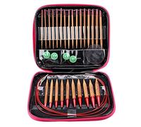 LetCart Set di Ferri da Maglia in Bambù, 13 pezzi/set Kit di Ferri da Maglia intercambiabili circolari Staccabili per Principianti e Professionisti, per Calze, Guanti e Sciarpe