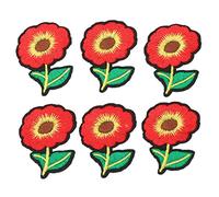 LetCart Toppe termoadesive rosse, confezione da 6, in cotone lavabile sicuro, ampia applicazione per camicie, jeans, zaini, cappelli, giacche