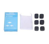 LetCart Whiskey Stones Rocks Chilling Cubes Premium Basalt Set for Enhancing Whiskey Gin Vodka Wine Flavor Without Dilution 6Pcs with Storage Bag