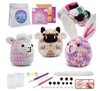 LetCartMaker Kit all'uncinetto per principianti, kit all'uncinetto con video tutorial passo-passo, regalo di compleanno per bambini e adulti, lama MooMoo Floppy