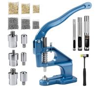 LetCartMaker Punzonatrice manuale con occhielli a pressione, strumento manuale con fustelle da 6/10/12 mm e 9000 occhielli (argento/oro), strumento resistente per la regolazione degli occhielli per