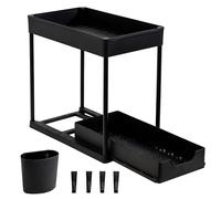 LetCast Organizzatore sotto il lavello a 2 livelli con vassoio estraibile mensola organizer mobile sotto il lavello organizer estraibile cucina scaffale stoccaggio cucina e bagno