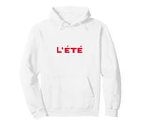 L'Ete - Estate Francese Scritta Rossa Sole Felpa con Cappuccio