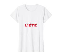 L'Ete - Estate Francese Scritta Rossa Sole Maglietta