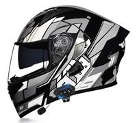 Letetexi Casco Modulare Moto Bluetooth Integrato Certificazione ECE Caschi Modulari Apribili Dual Visor Anti-Fog Caschi, Casco Moto Integrale Full Face Freddo per Uomini Donne M~XXL