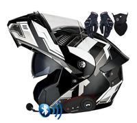 Letetexi Casco Modulare Moto Bluetooth Integrato Certificazione ECE Caschi Modulari Apribili Dual Visor Anti-Fog Caschi, Casco Moto Integrale Full Face Freddo per Uomini Donne 57~64cm